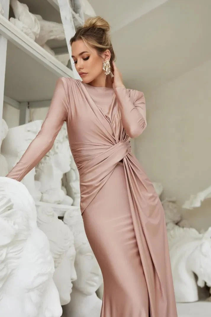 Elegant Twist-Front Maxi Dress