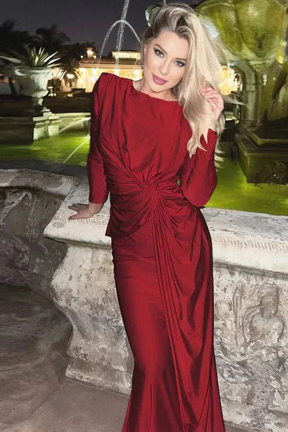 Elegant Twist-Front Maxi Dress