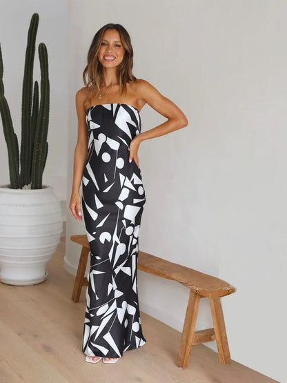 Luxe Strapless Silk Maxi Dress