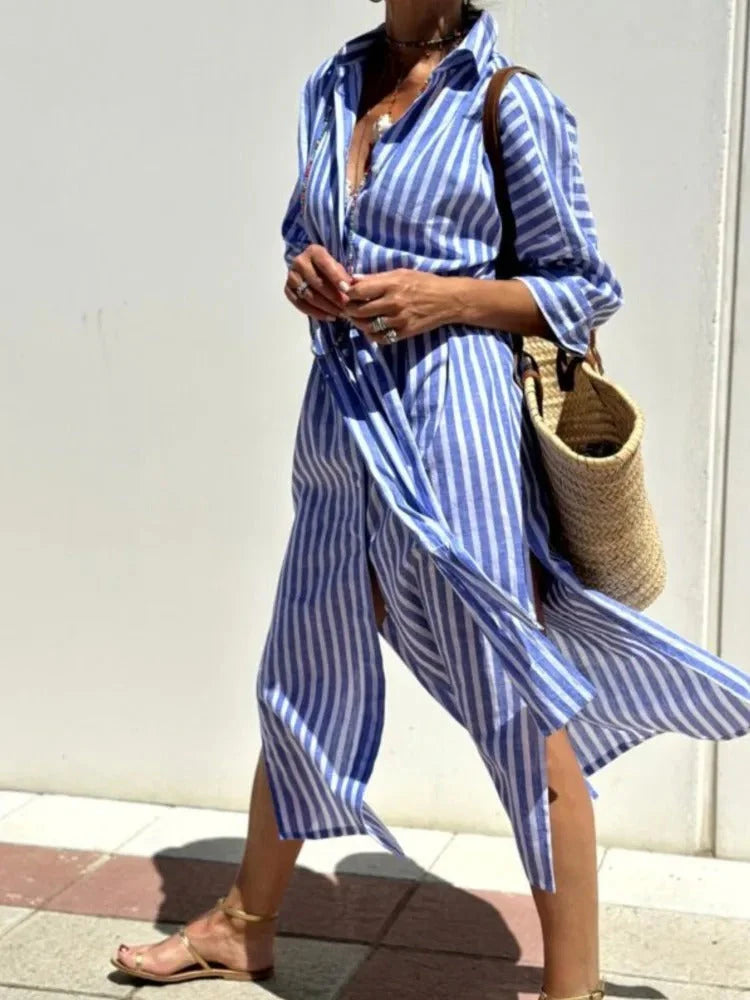 Striped-Chic Summer Dress