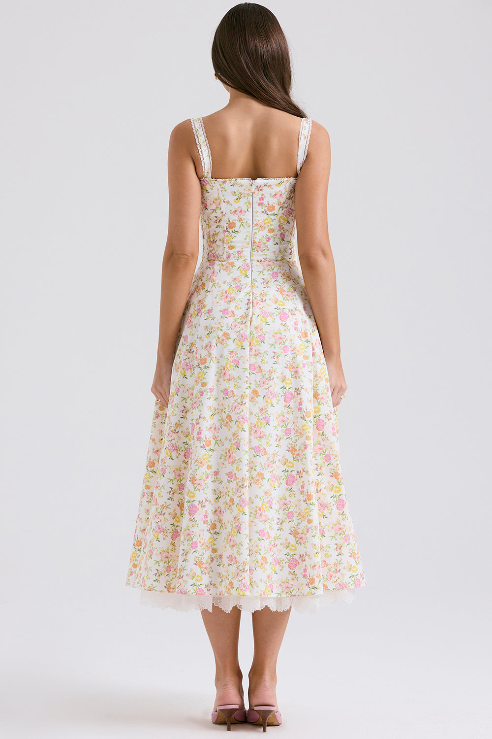Floral Corset Midi Dress