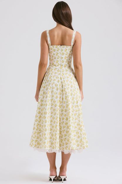 Floral Corset Midi Dress