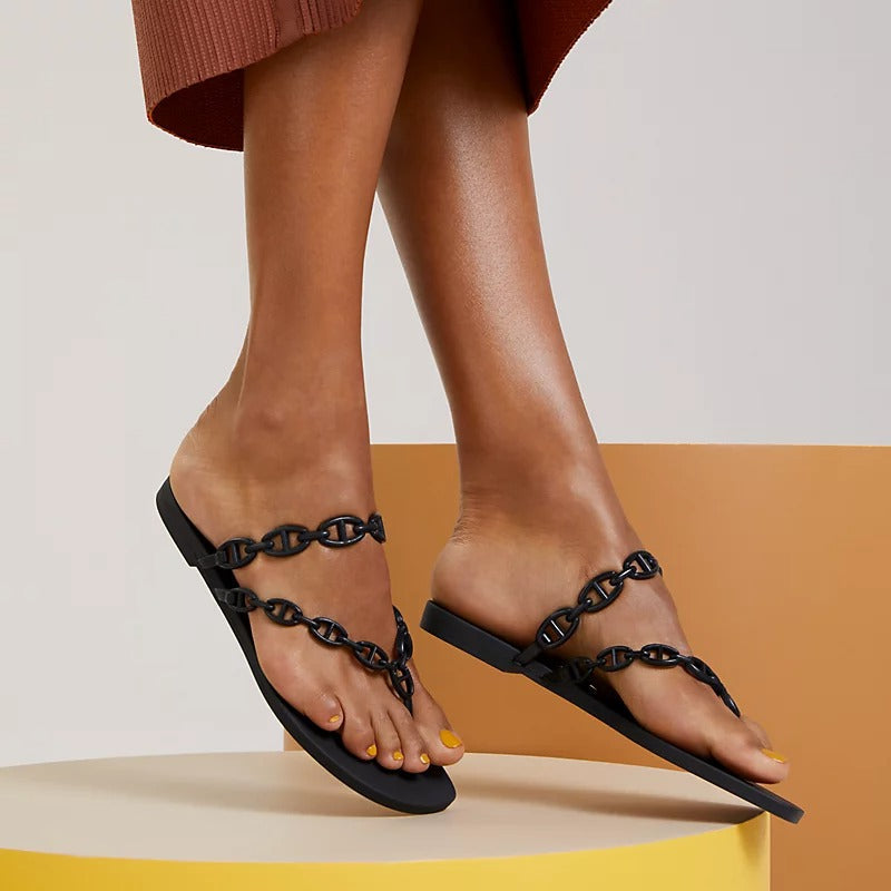 Waterproof Chain-Trim Sandals