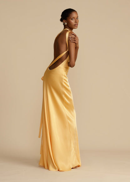 Silk Maxi Dress with Elegant Straps