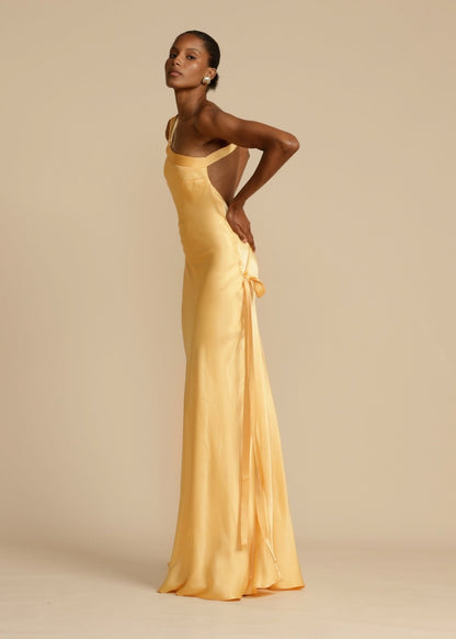 Silk Maxi Dress with Elegant Straps