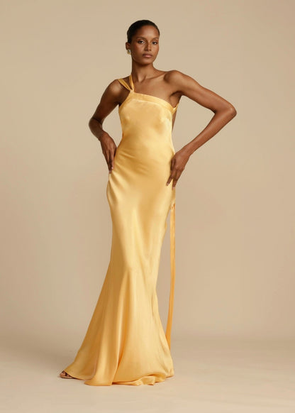 Silk Maxi Dress with Elegant Straps