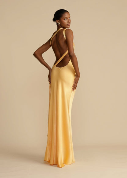 Silk Maxi Dress with Elegant Straps