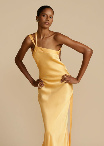 Silk Maxi Dress with Elegant Straps