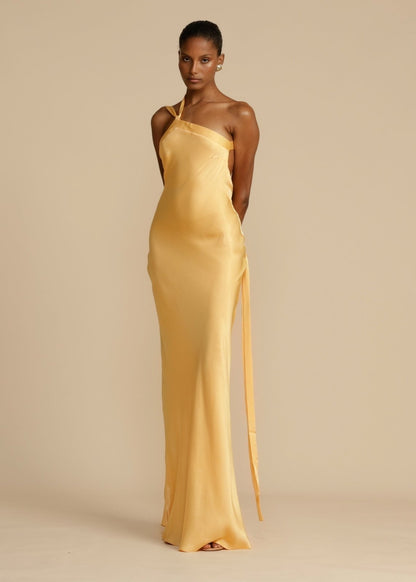 Silk Maxi Dress with Elegant Straps