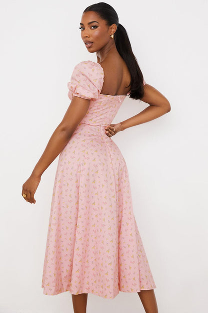 Floral-Print Midi Dress