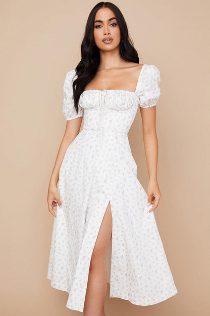 Floral-Print Midi Dress