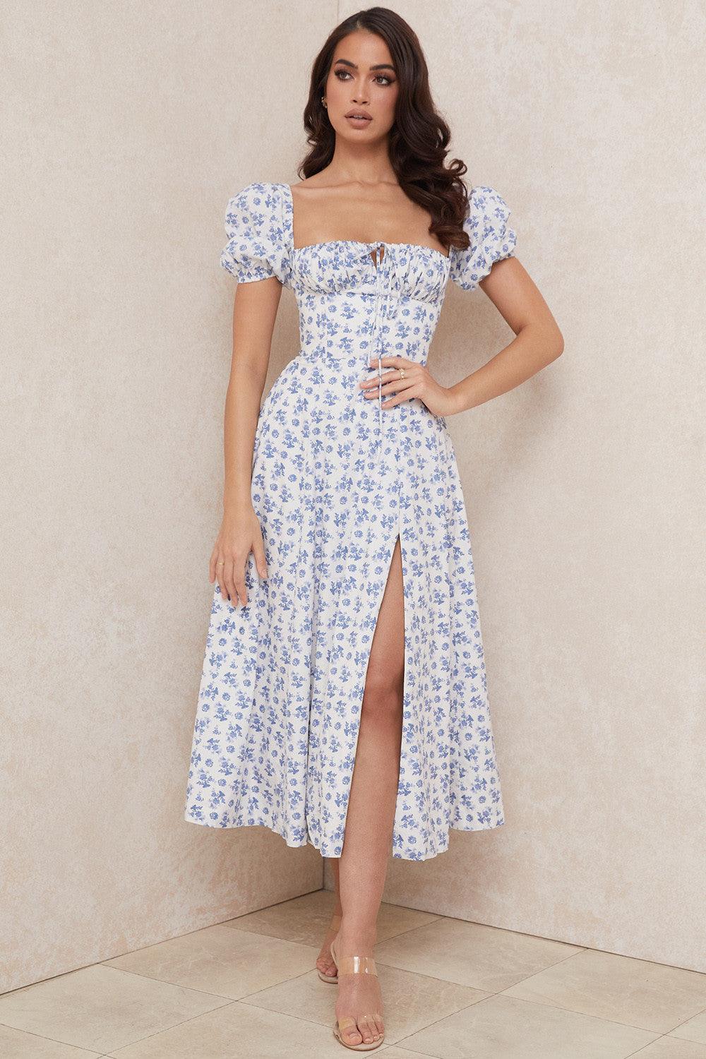 Floral-Print Midi Dress