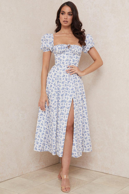 Floral-Print Midi Dress
