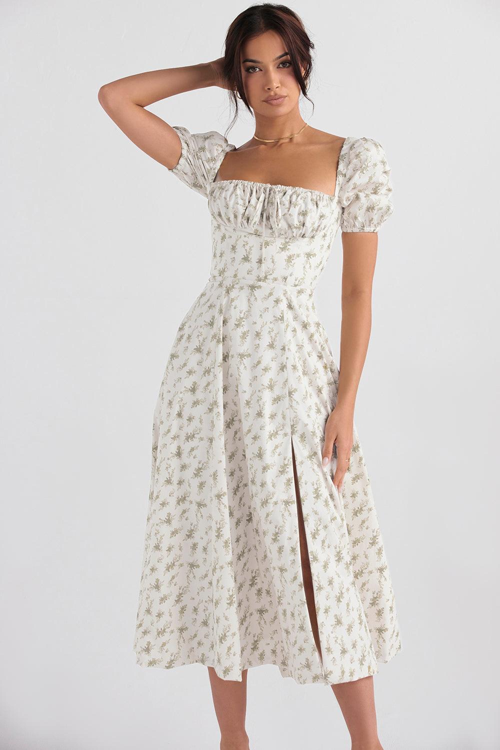 Floral-Print Midi Dress