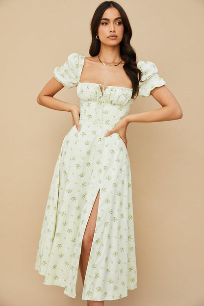 Floral-Print Midi Dress