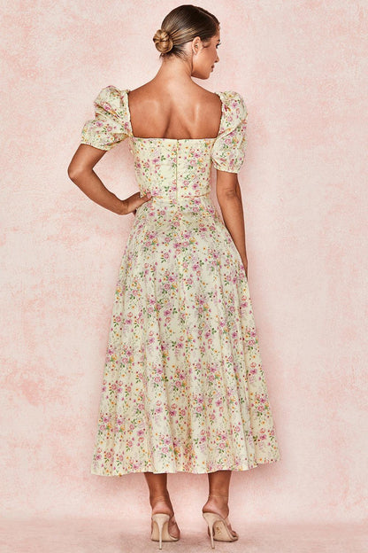 Floral-Print Midi Dress
