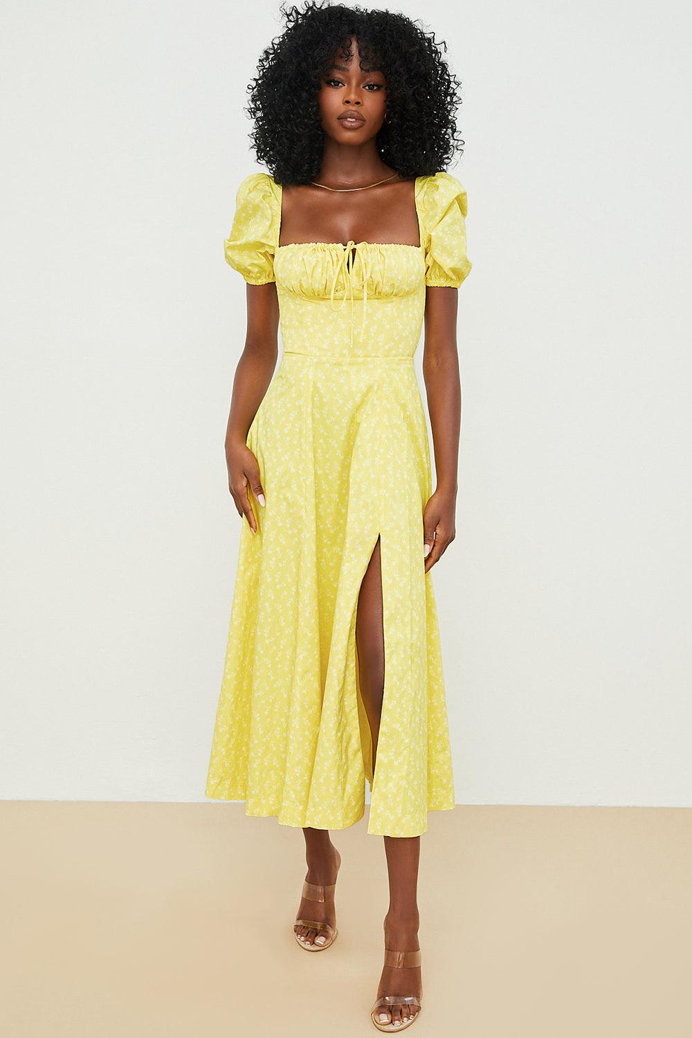 Floral-Print Midi Dress