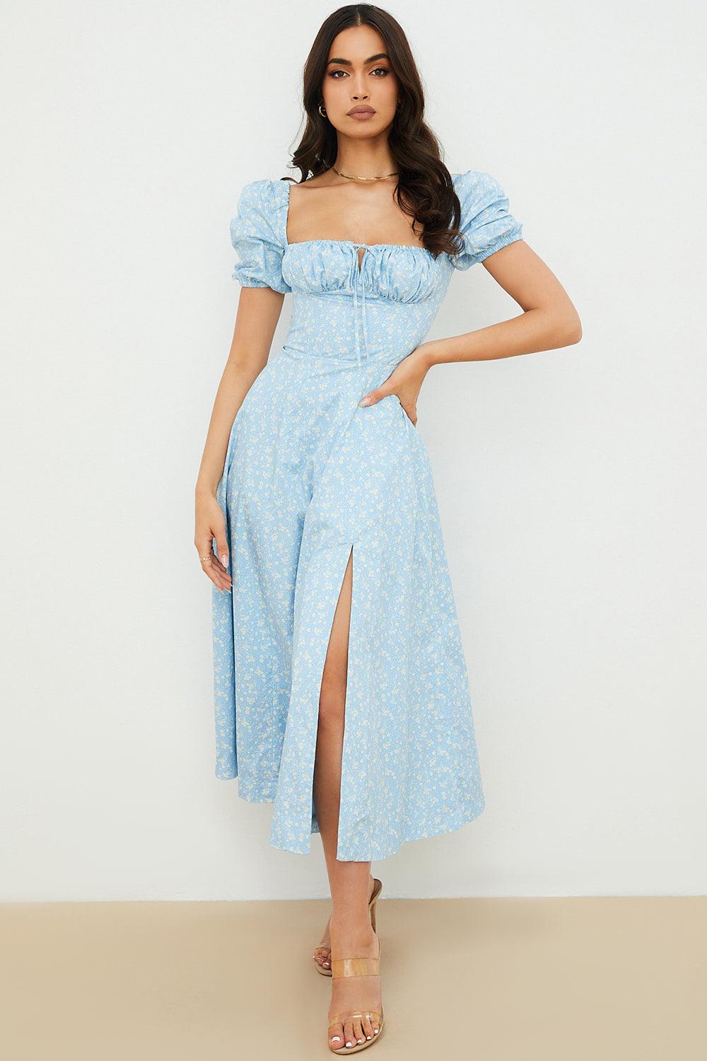Floral-Print Midi Dress