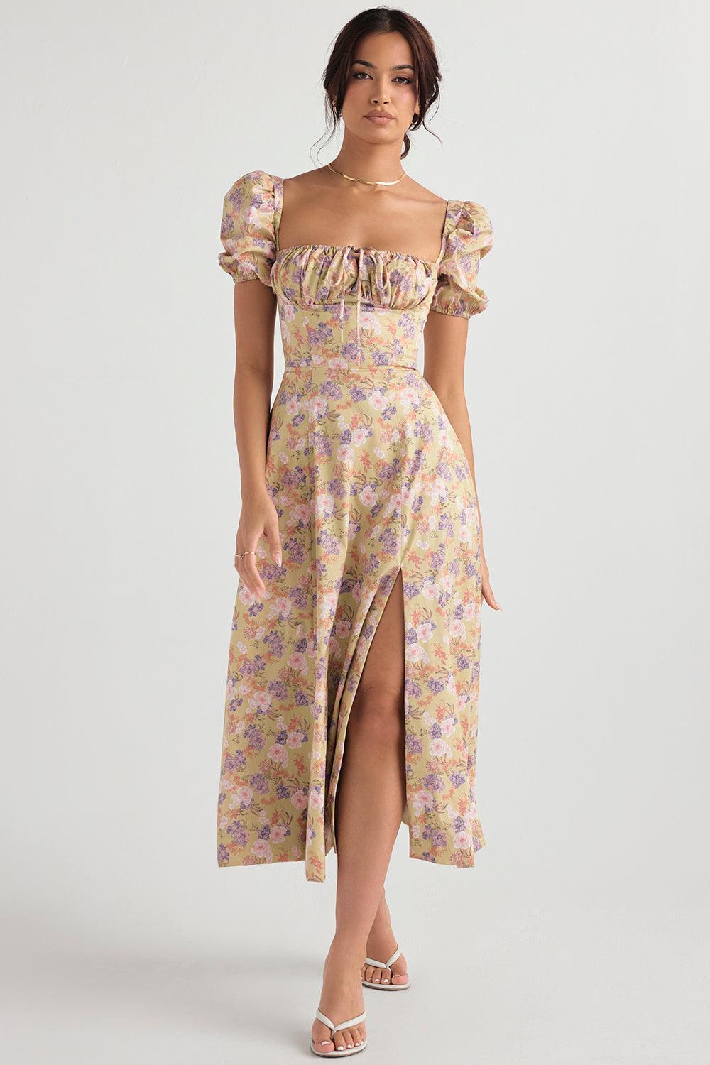 Floral-Print Midi Dress
