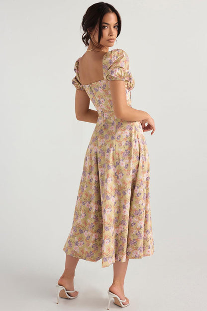 Floral-Print Midi Dress