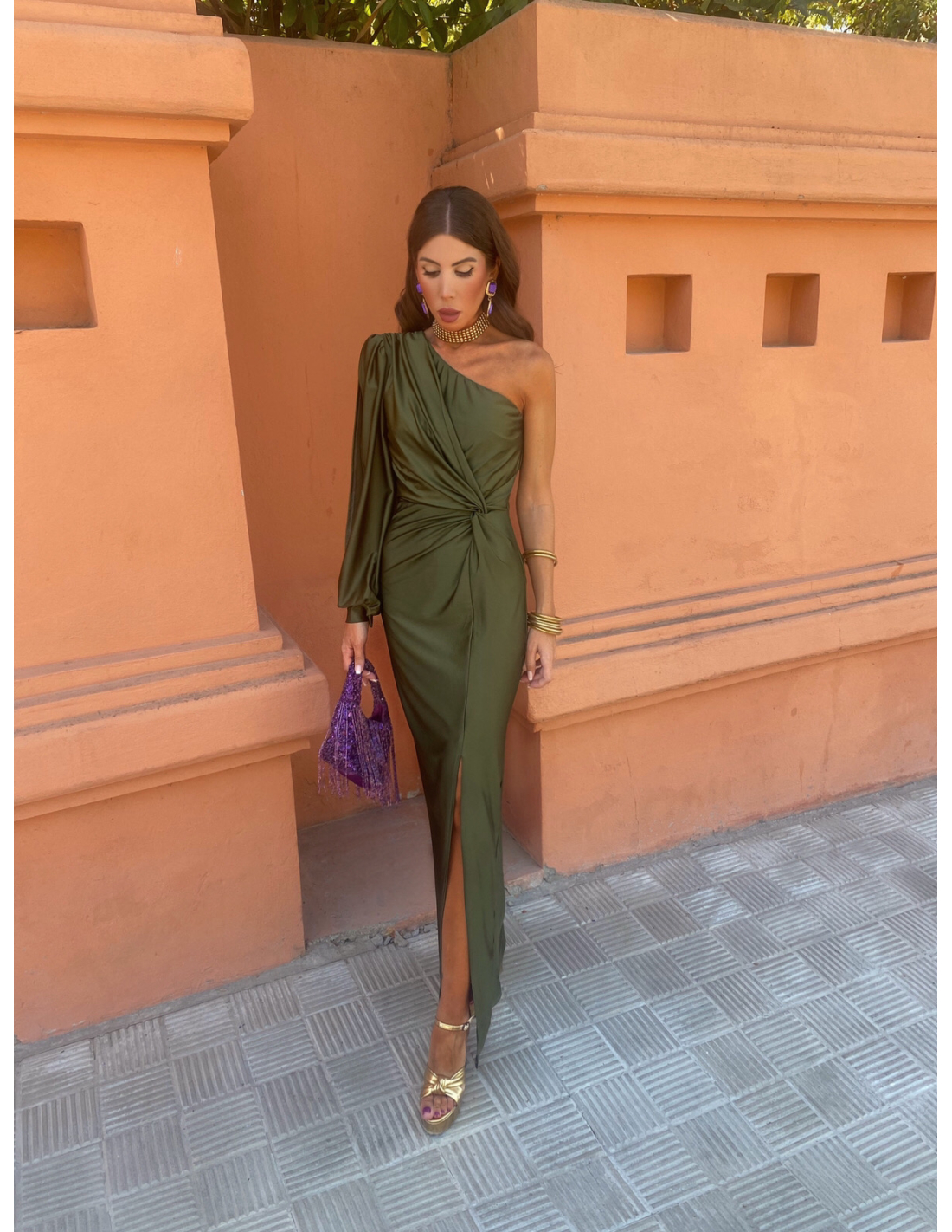 Elegant-Asymmetric Evening Dress