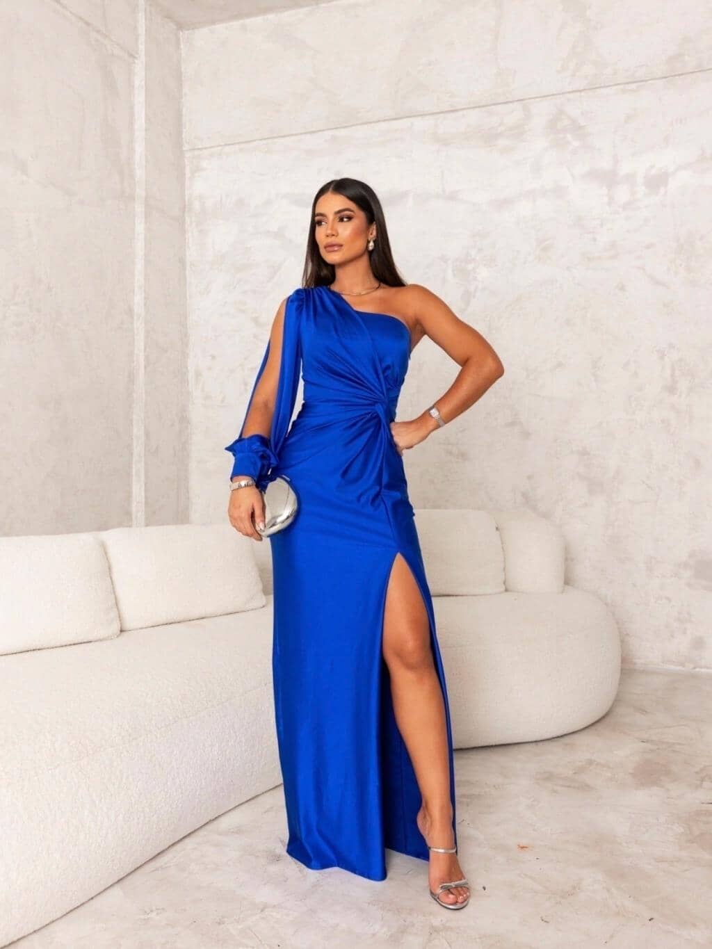 Silk High-Split Dress